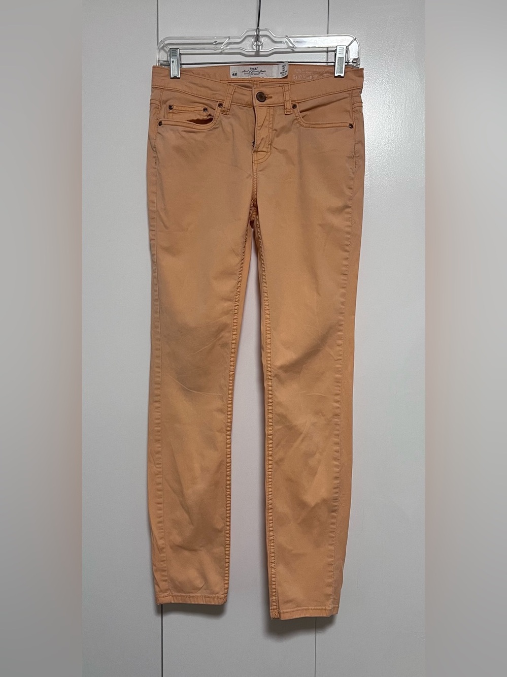 H&M L.O.G.G. Women’s 8 Coral Skinny Ankle Stretch Twill Chino Pants Low Rise